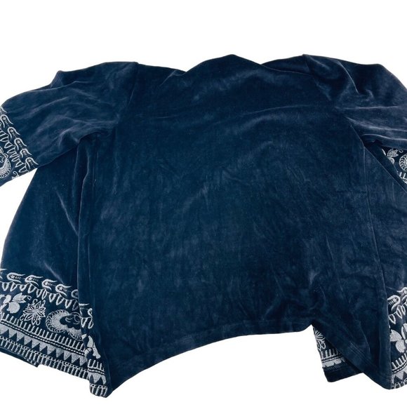 Sweet Magnolia Womens Embroidered Cardigan Size L Black & White Cotton Blend - Picture 4 of 5